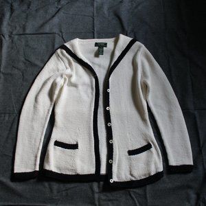Ralph Lauren Black and White Cardigan - Size S